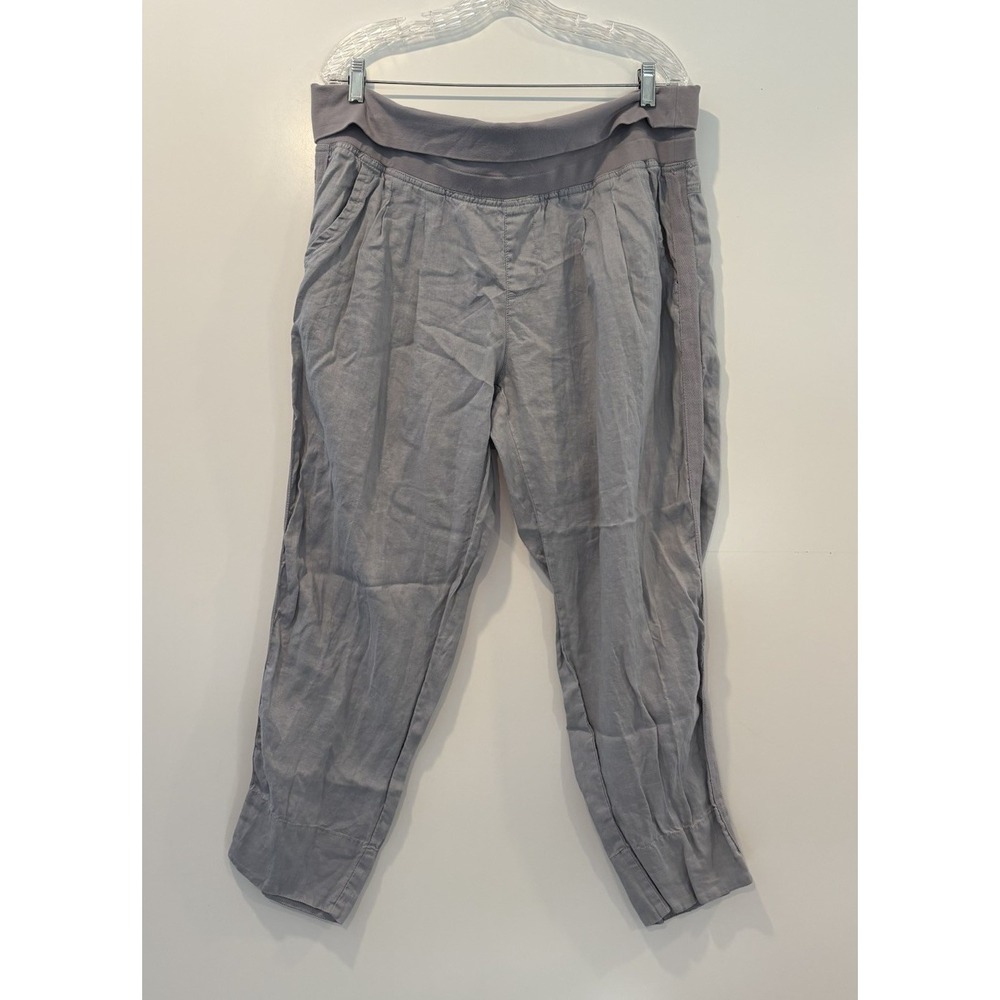 Calvin‎ Klein Performance Linen Pants Womens 1X Purple Tapered Leg Athleisure